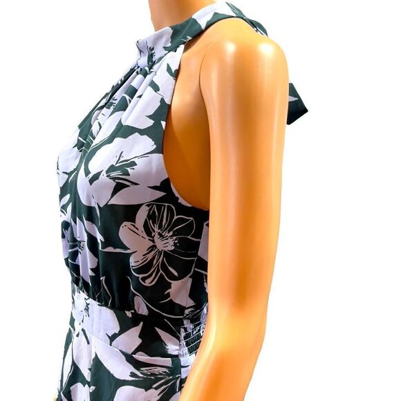 1901 Blue and Green Floral Halter Tie Back Dress Size 4 - Picture 6 of 16